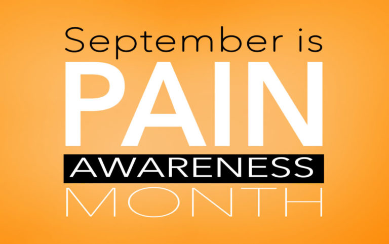 September is pain awareness month, background with text